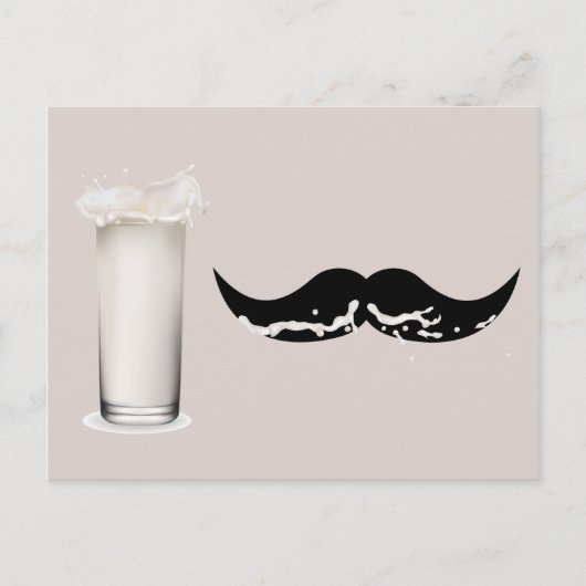 Milk Mustache Creme Postkarte (Vorderseite)