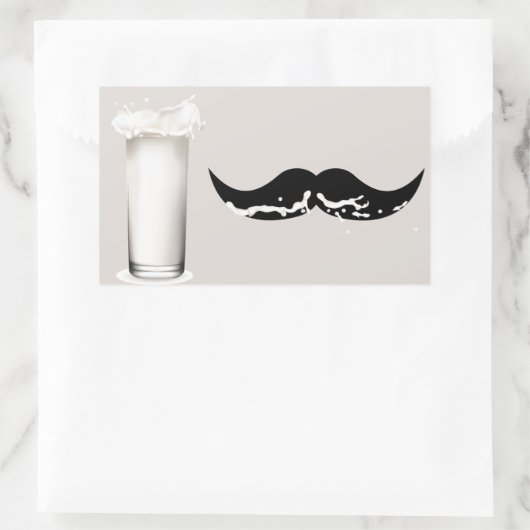 Milk Mustache Creme Rechteckiger Aufkleber (Tasche)