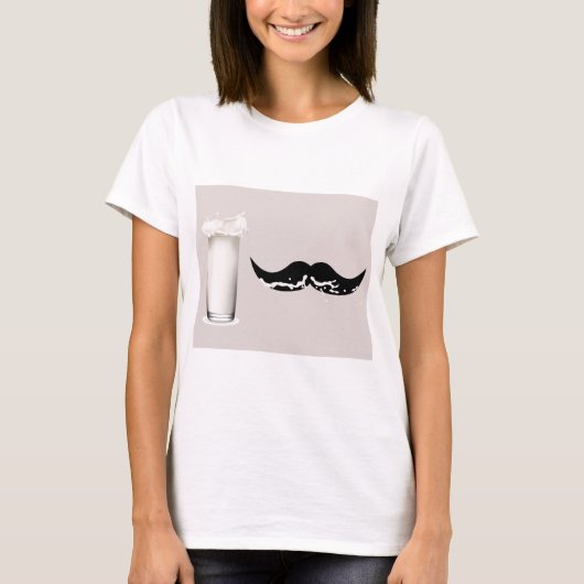 Milk Mustache Creme T-Shirt (Vorderseite)