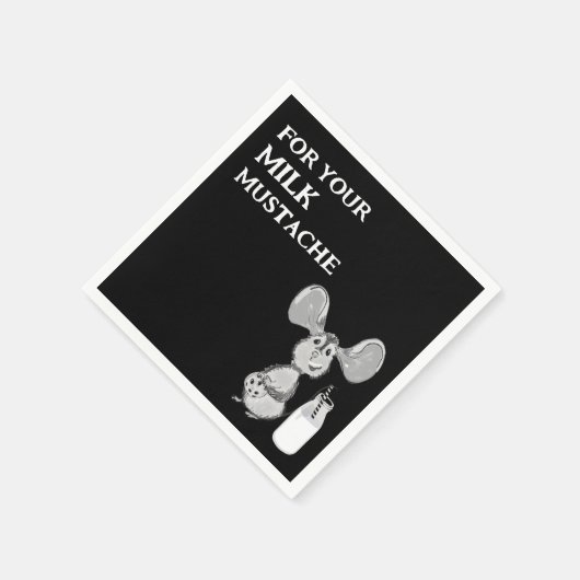 Milk Mustache Mouse First Birthday Serviette (Ecke)