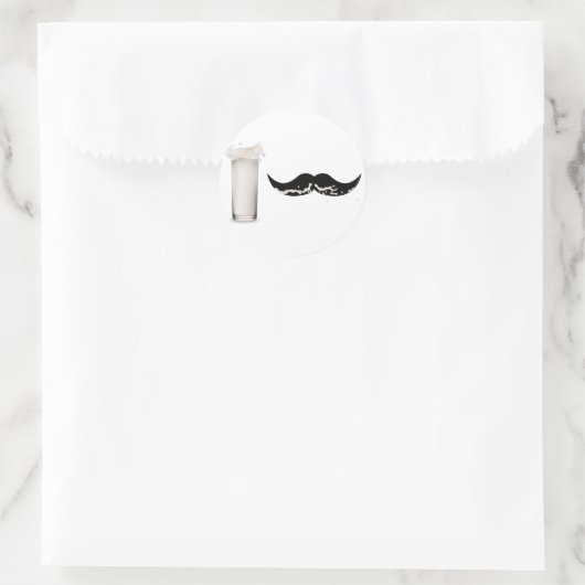 Milk Mustache Runder Aufkleber (Tasche)