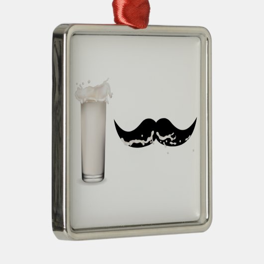 Milk Mustache Silbernes Ornament (Rechts)