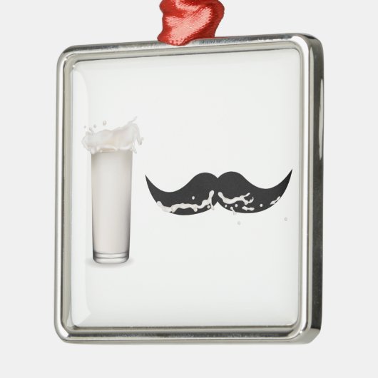 Milk Mustache Silbernes Ornament (Links)