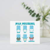 Milk Mustaches Postkarte (Stehend Vorderseite)
