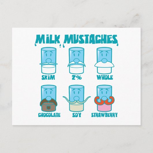 Milk Mustaches Postkarte (Vorderseite)