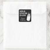 Milk Stache Bash Cookie Erster Geburtstag Quadratischer Aufkleber (Tasche)