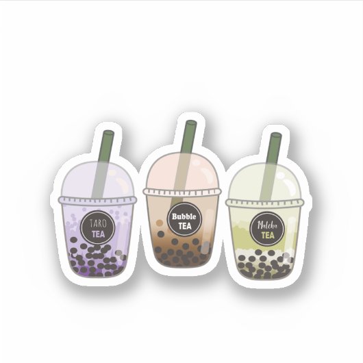Milk Tea Flavors | Niedliche Boba Teeaufkleber Aufkleber (Vorderseite)