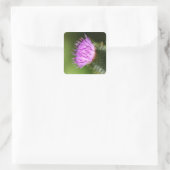 Milk Thistle Lila Wildblume Quadratischer Aufkleber (Tasche)