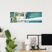 Milk Thistle Ninja Girl Art Poster (Heimbüro)