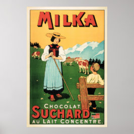 MILKA CHOCOLAT SUCHARD Schweizer Milch Schokoladen Poster