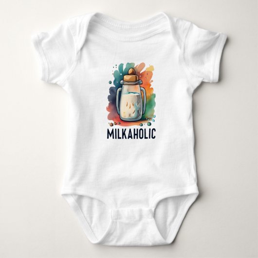 Milkaholic Funny Baby Strampler (Vorderseite)
