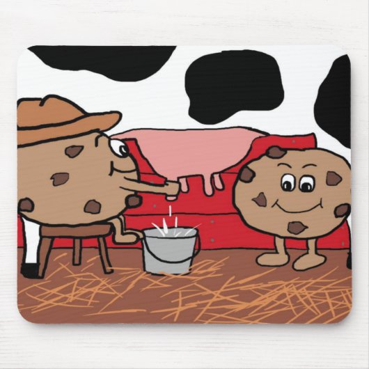 Milkin Plätzchen Milch und Plätzchen-Entwurf Mousepad (Vorne)