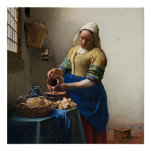 Milkmaid durch Johannes Vermeer glatt Poster