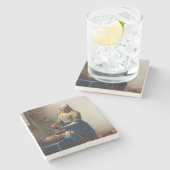 Milkmaid Johannes Vermeer Steinuntersetzer (Seitenansicht)