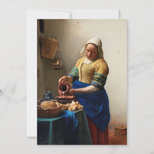 Milkmaid Kitchen Maid von Johannes Vermeer Karte (Vorderseite)