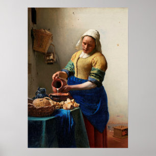 Milkmaid Kitchen Maid von Johannes Vermeer Poster