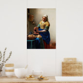 Milkmaid Kitchen Maid von Johannes Vermeer Poster (Küche)