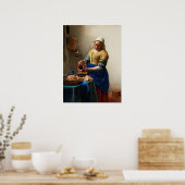 Milkmaid Kitchen Maid von Johannes Vermeer Poster (Küche)