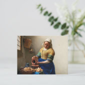 Milkmaid Kitchen Maid von Johannes Vermeer Postkarte (Stehend Vorderseite)