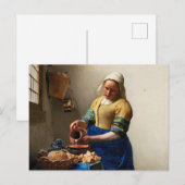 Milkmaid Kitchen Maid von Johannes Vermeer Postkarte (Vorne/Hinten)