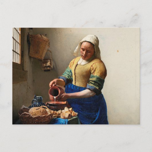 Milkmaid Kitchen Maid von Johannes Vermeer Postkarte (Vorderseite)