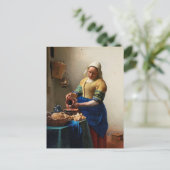 Milkmaid Kitchen Maid von Johannes Vermeer Postkarte (Stehend Vorderseite)