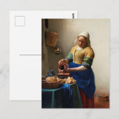 Milkmaid Kitchen Maid von Johannes Vermeer Postkarte (Vorne/Hinten)