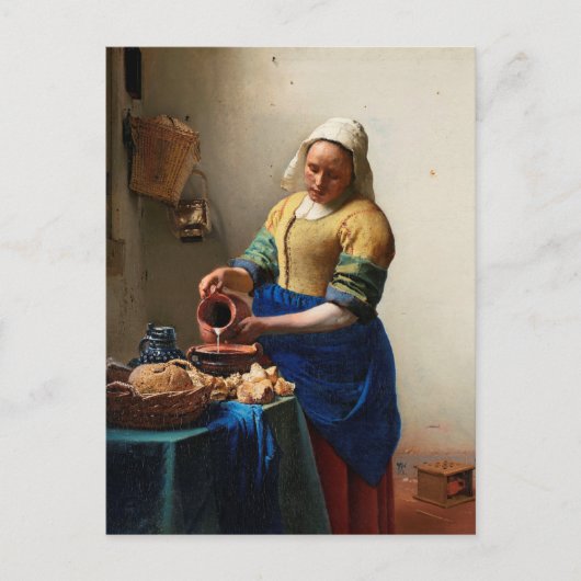 Milkmaid Kitchen Maid von Johannes Vermeer Postkarte (Vorderseite)