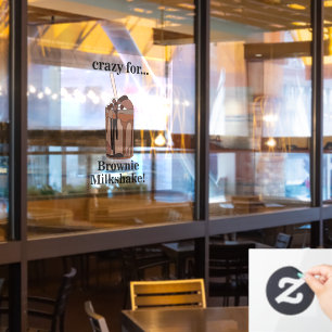 Milkshake Crazy für Brownie Milkshake Restaurant Fensteraufkleber
