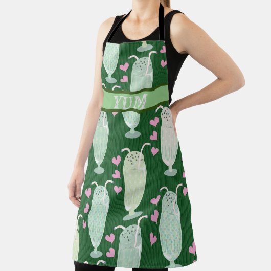 Milkshake Fun Mint Cartoon Retro Muster Niedlich F Schürze (InSitu)