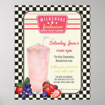 Milkshake-Fundraiser-Diner-Menü Flyer Poster