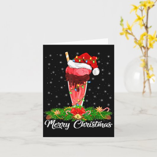 Milkshake Lover Matching Santa Hat Milkshake Chris Karte (Gelbe Blume)