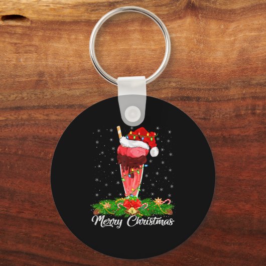Milkshake Lover Matching Santa Hat Milkshake Chris Schlüsselanhänger (Vorderseite)