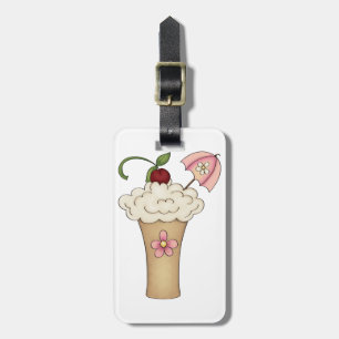 Milkshake mit einem Regenschirm-Gepäckanhänger Gepäckanhänger