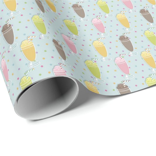Milkshake Pattern Geschenkpapier (Rolleneckpunkt)