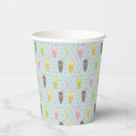 Milkshake Pattern Pappbecher (Rechts)