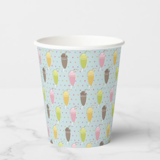 Milkshake Pattern Pappbecher (Vorderseite)