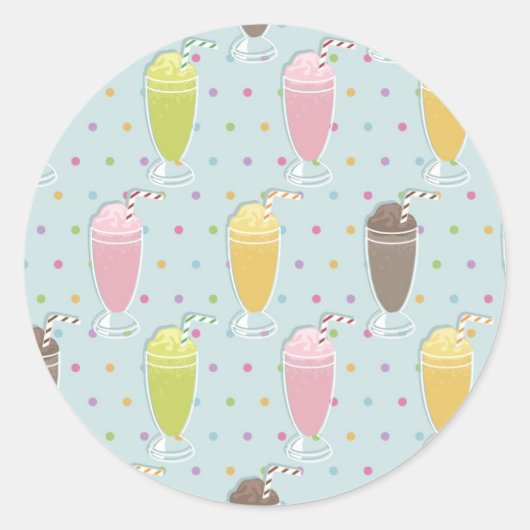 Milkshake Pattern Runder Aufkleber (Vorderseite)