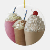 Milkshake Strawberry Chocolate Ice Creme Leckerei Keramik Ornament (Hinten)