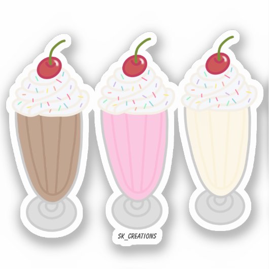 Milkshake Trio Aufkleber (Vorderseite)