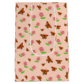 Milkwede und Monarch Butterfliy-Geschenktasche Mittlere Geschenktüte (Rückseite)