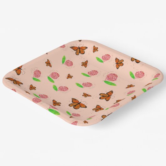 Milkwede und Monarch Butterfly-Teller Pappteller (Gewinkelt)