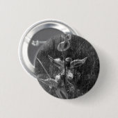 Milkweed Black and White Grunge Button (Vorne & Hinten)