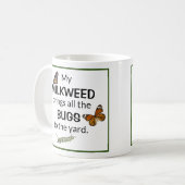 Milkweed holt Wanzen zur Yard-Schmetterlings-Tasse Kaffeetasse (Vorderseite Links)