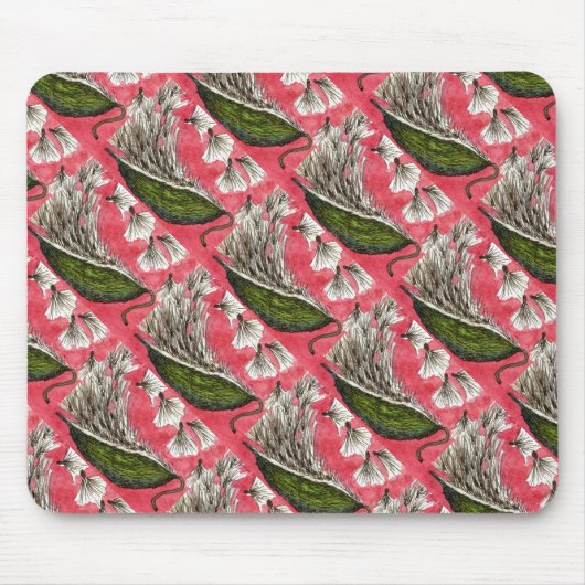 "Milkweed Pod" Blumenmousepad Mousepad (Vorne)