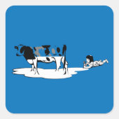 Milky girl quadratischer aufkleber (Vorderseite)