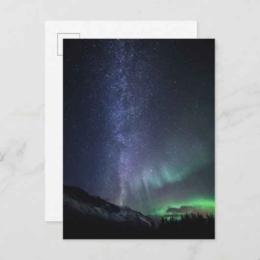 Milky Way Aurora Postkarte (Vorne/Hinten)