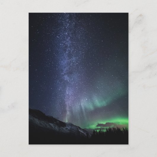 Milky Way Aurora Postkarte (Vorderseite)