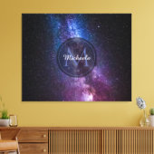 Milky way bright colors personalizable monogram leinwanddruck (Insitu (Wohnzimmer))