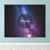 Milky way bright colors personalizable monogram leinwanddruck (Insitu (Holzboden))